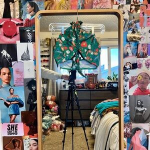 Floral Green Crop Top